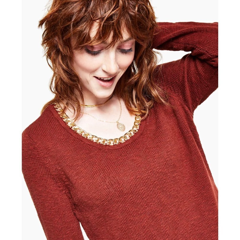 INC International Concepts Small Chain-Embellished Tunic Pullover Sweater‎ $89 - Picture 2 of 9